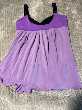 lululemon athletica Lavender Pleated Camisole with Black Lining